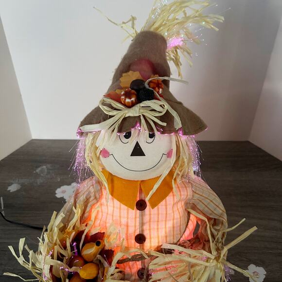 26” Vintage Frankie Fiber Optic Scarecrow Fall Thanksgiving Decor WORKING - Picture 8 of 9